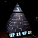 Installation shot of The Fujiyama Pyramid Project, Long Beach Museum of Art.