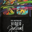 Cover of the catalogue for the 2nd Australian Video Festival, 1987. [Image by Video Paint Brush Company].