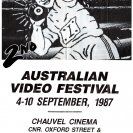 Programme sheet for the 2nd Australian Video Festival.