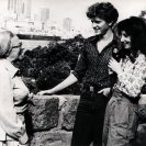 Kimible Rendall and Carole Sklan chating with Lottie during an interview. From the Videotapes from Australia catalogue (photographer unknown).