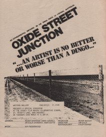 Flyer for a showing of Oxide Street Junction at the Sydney Filmmakers Coop. (1979)