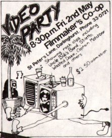 Video Party insert on reverse of 4th Video Mayfair (1980) programme. (artist unknown).