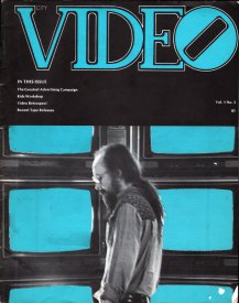 Cover of City Video, vol.1, no.3, with Stephen Jones in front of monitors at Open Processes [photo: Sandy Edwards]