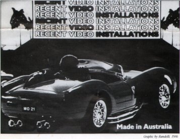 Randelli graphic from the catalogue sheet for Recent Australian Video Installation at ACCA, Melbourne, 1986.