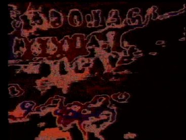 Frame from Sapbotage Hesitates Decay (3 Texts, 1977)